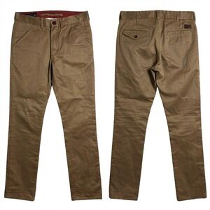 The Freenote Cloth Co 100% Cotton Brown Chino Trouser Made in USA Workwear W31